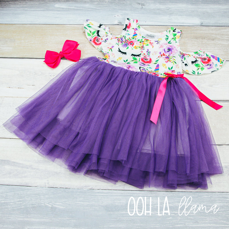Purple Unicorn Tulle Dress